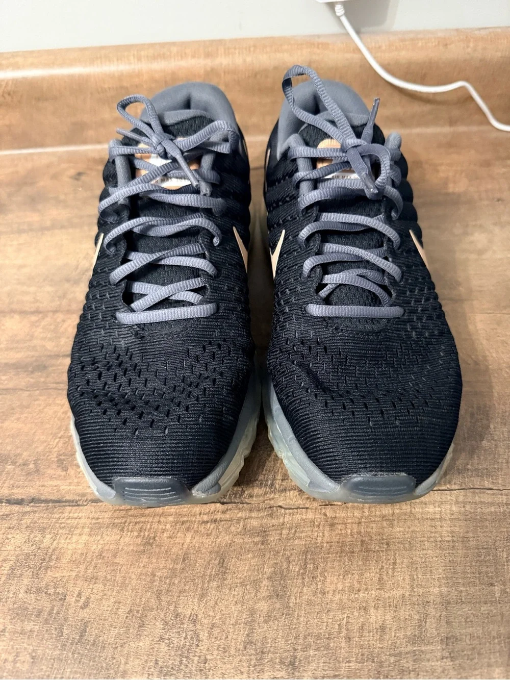 Nike Air Max 2017 Black Rose Gold Running Shoes Size 9